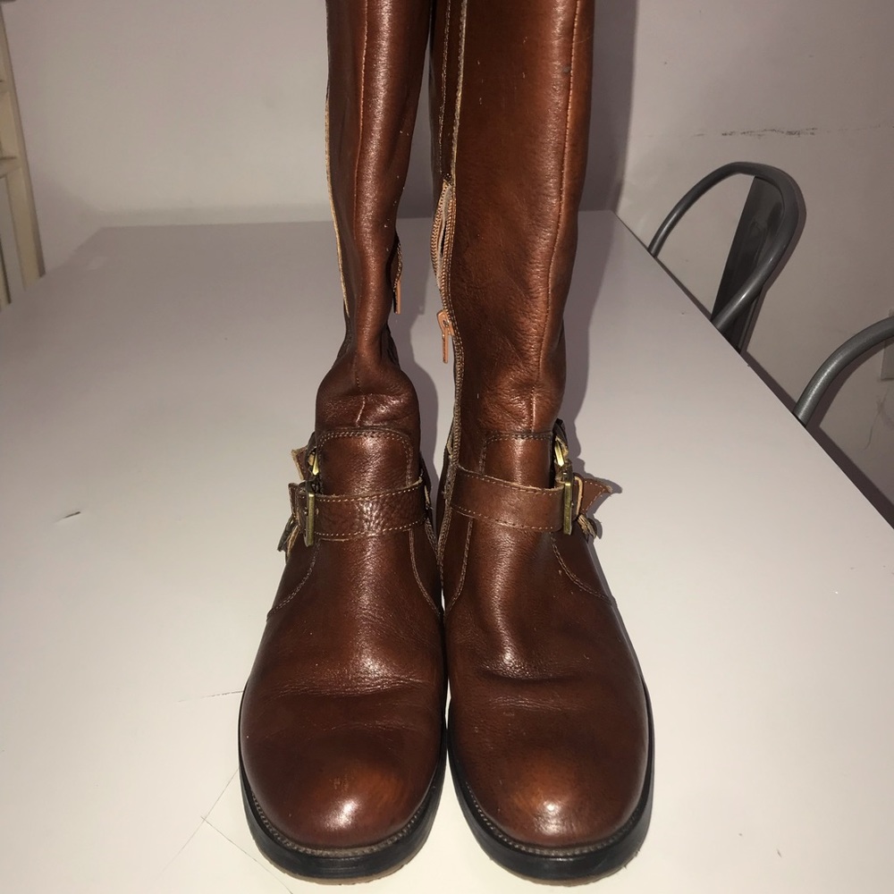 Miz Mooz Tall Brown Equestrian Style Boots